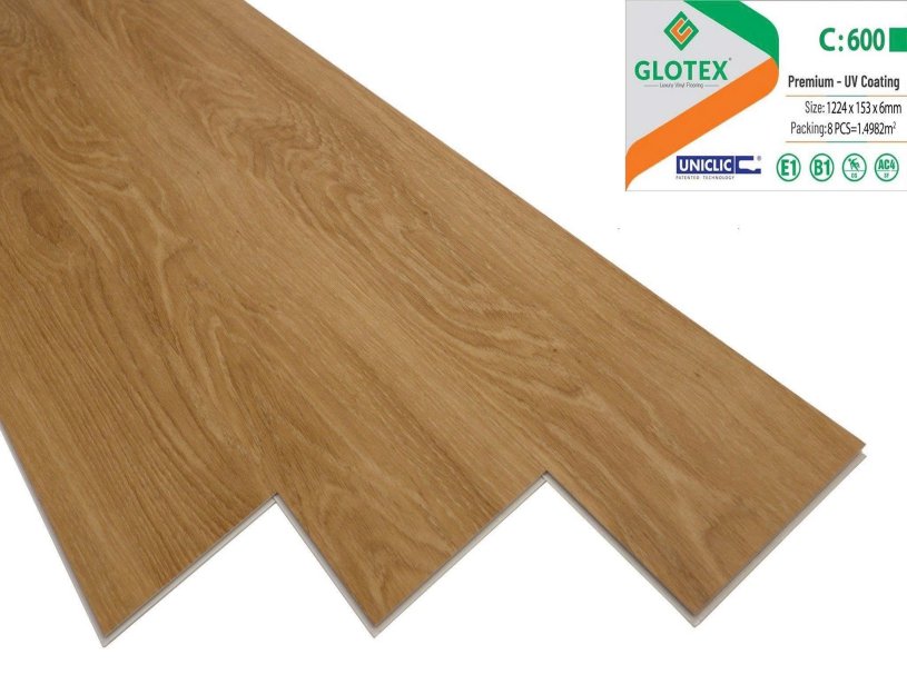 Sàn nhựa giả gỗ glotex 6mm